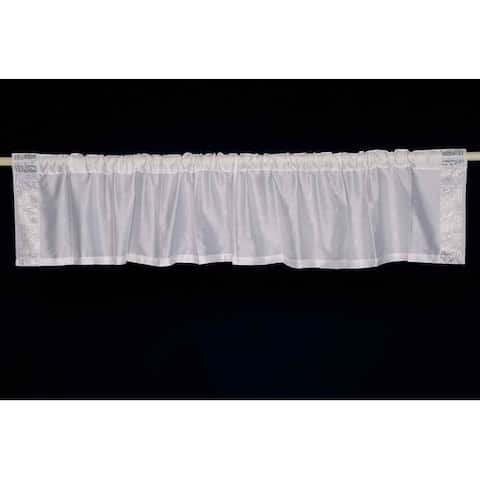 White Silver - Rod Pocket Top It Off handmade Sari Valance - Pair