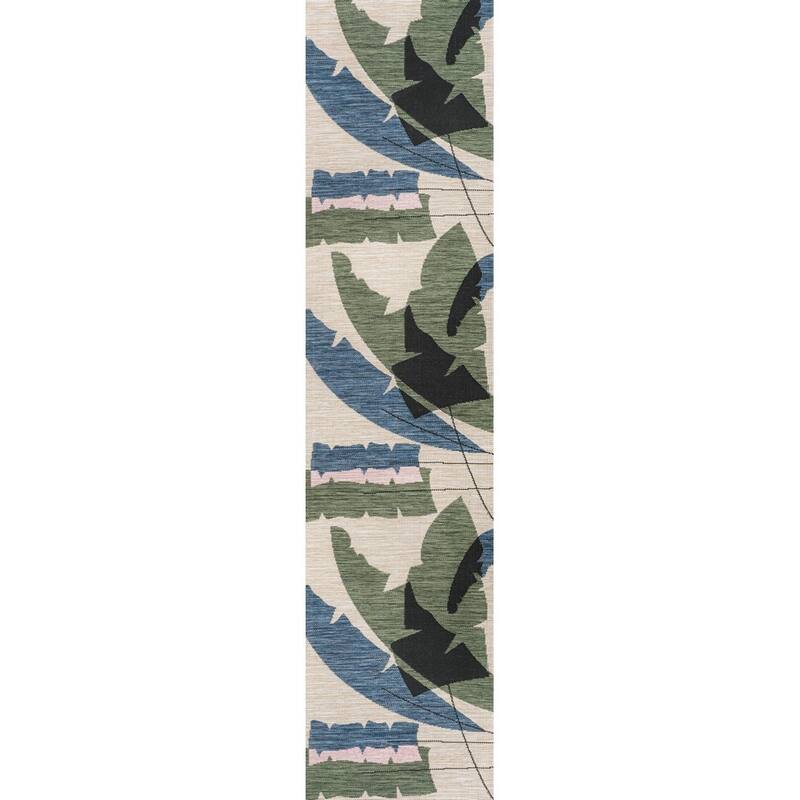 JONATHAN Y Shelby Coastal Vintage Abstract Palm Leaf Indoor/Outdoor Area Rug