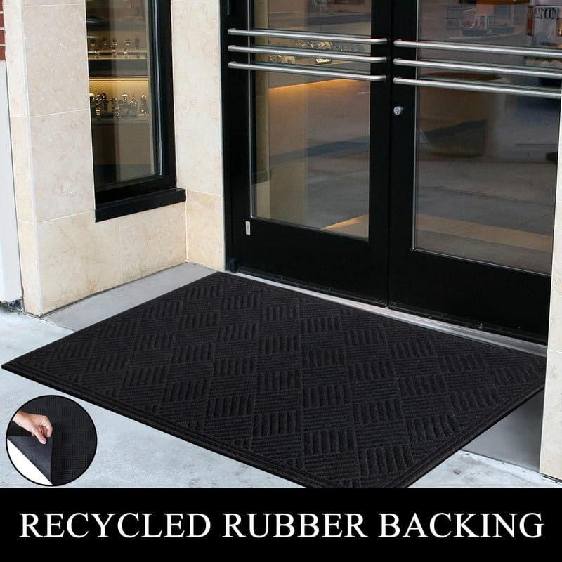 A1HC All Weather Durable Polypropylene Non Slip Backing Rubber Door Mat
