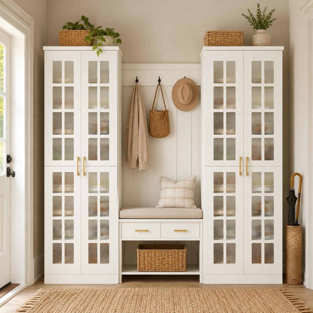 Modern 8-Tier Shoe Storage Cabinet with Doors
