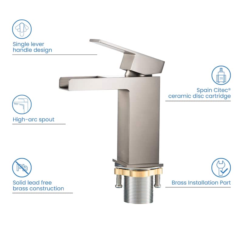 Waterfall Single Handle Bathroom Vanity Sink Faucet