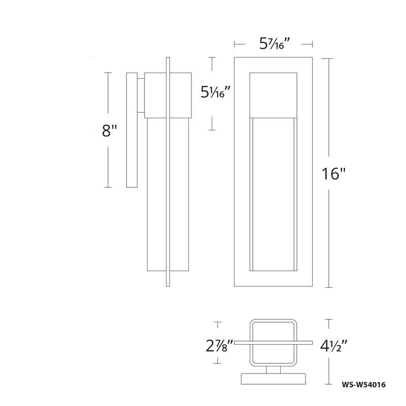 Mist 16in LED Indoor or Outdoor Wall Light 3000K Black