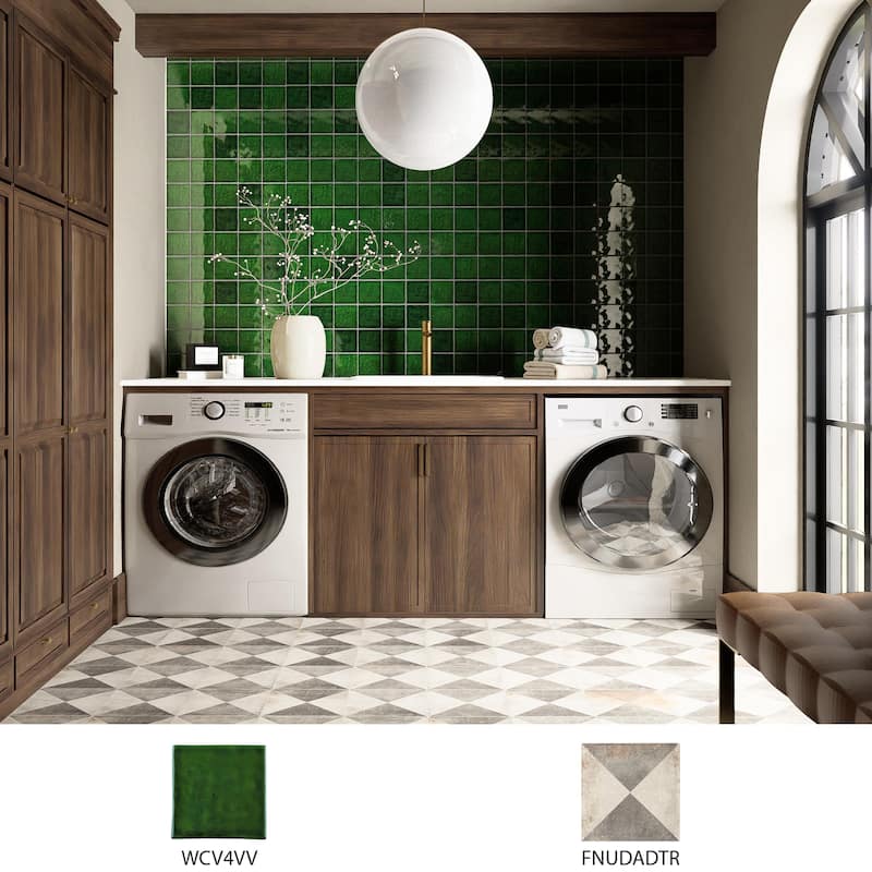 Merola Tile Viva Antic Verde 4" x 4" Ceramic Wall Tile