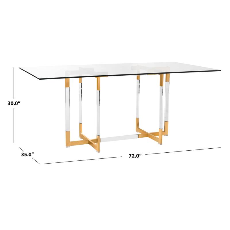 SAFAVIEH Couture Julina Acrylic Dining Table - 72"W x 35"D x 30"H