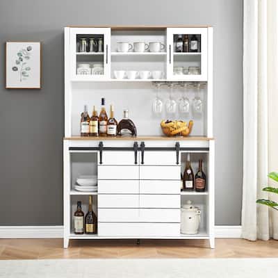 Tall Sideboard Buffet Cabinet for Kitchen