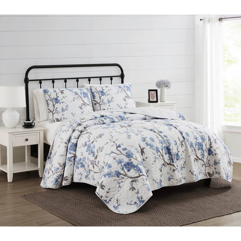 Cannon Kasumi Floral 3 Piece Quilt Set - King
