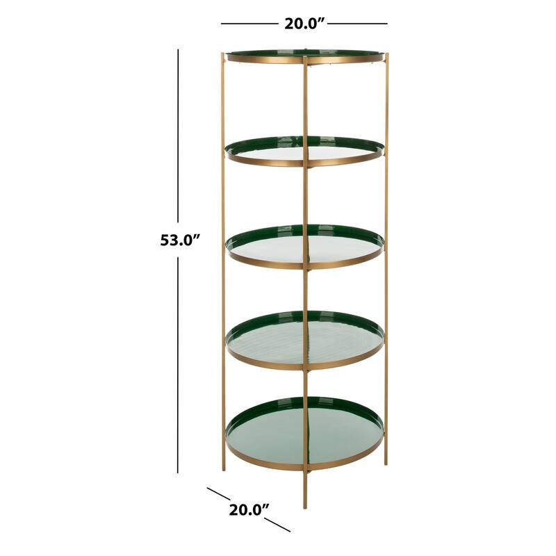 SAFAVIEH Syble Round 5-Tier Etagere - 20" x 20" x 53" - 20Wx20Dx53H