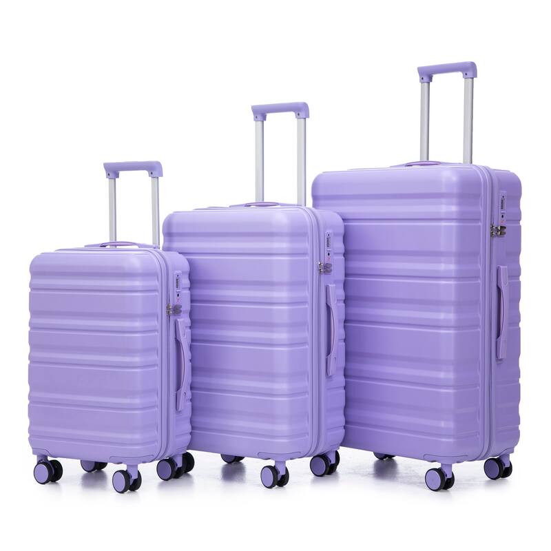 3 Piece Luggage Set Carry on Suitcase with ABS hardshell, Spinner Wheels & TSA Combination Lock