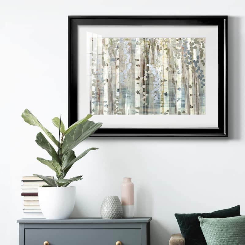 Birch Wood Meadow Premium Framed Print - Ready to Hang