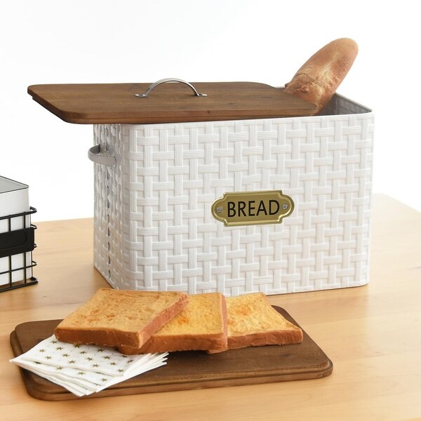 Large Carbon Steel Bread Box with Powder-Coated Finish - On Sale