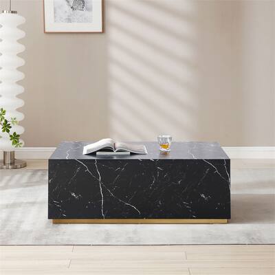 Marble Coffee Table Low Gloss for Living Room/Leisure Area