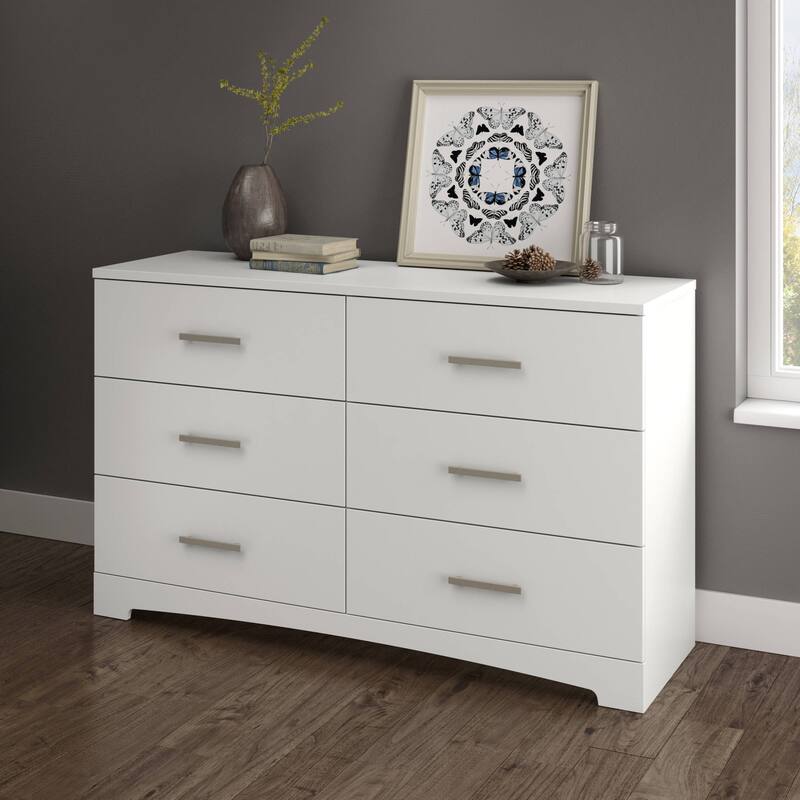 South Shore Contemporary Gramercy 6-Drawer Double Dresser - Pure White