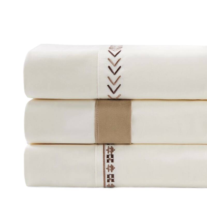 Hiend Accents 350TC Fair Isle Rustic Sheet Set, Cream, 4PC