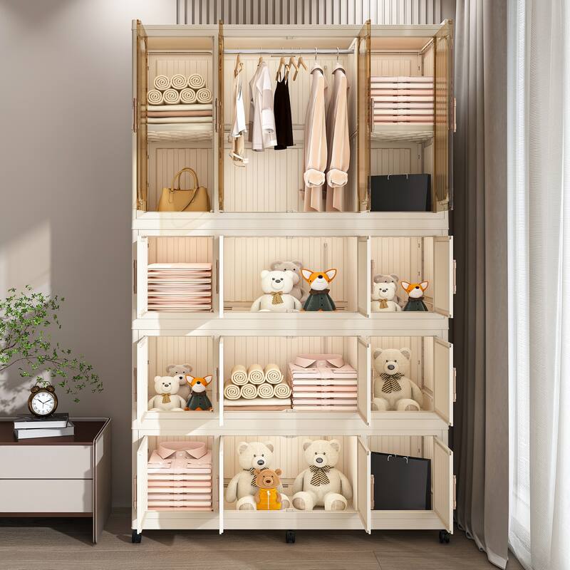 Portable Wardrobe Closet Storage Organizer for Clothes