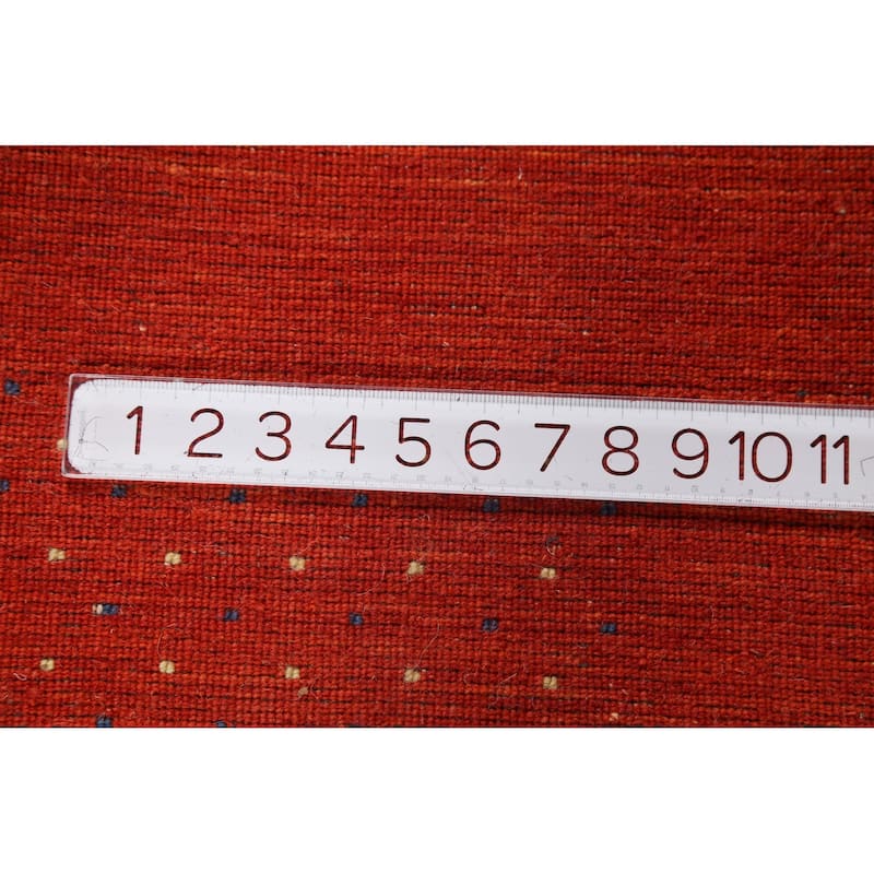 Tribal Gabbeh Oriental Area Rug Handmade Orange Wool Carpet - 4'7"x 6'5"