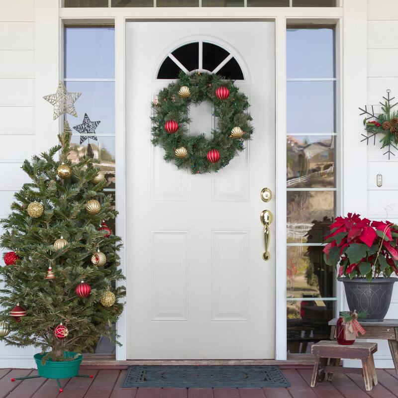 Oregon Cashmere Pine Artificial Christmas Wreath, 24", Multi Lights
