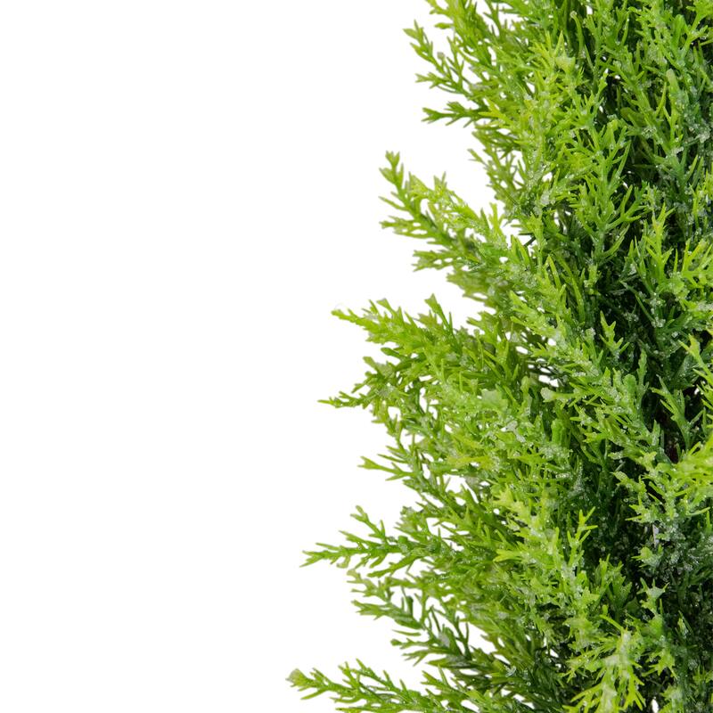 17" Upswept Frosted Cedar Artificial Christmas Tree - unlit
