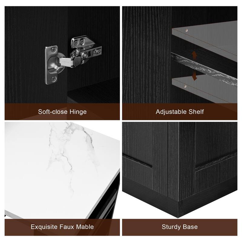 82.7 inch Kitchen Island with Extendable Dining Table