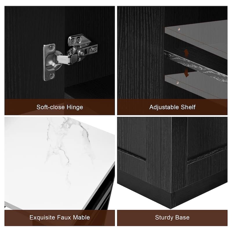 Anmytek Expandable Kitchen Island and Dining Table with Power Outlets - Convertible Cart to Table for Small Spaces