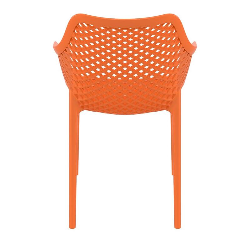 32.25" Orange Outdoor Patio Dining Arm Chair - Extra Large