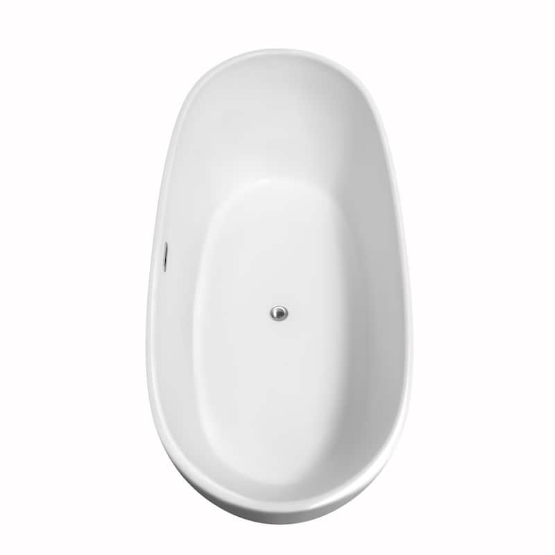 Wyndham Collection Rebecca 70" Free Standing Acrylic Soaking Tub with