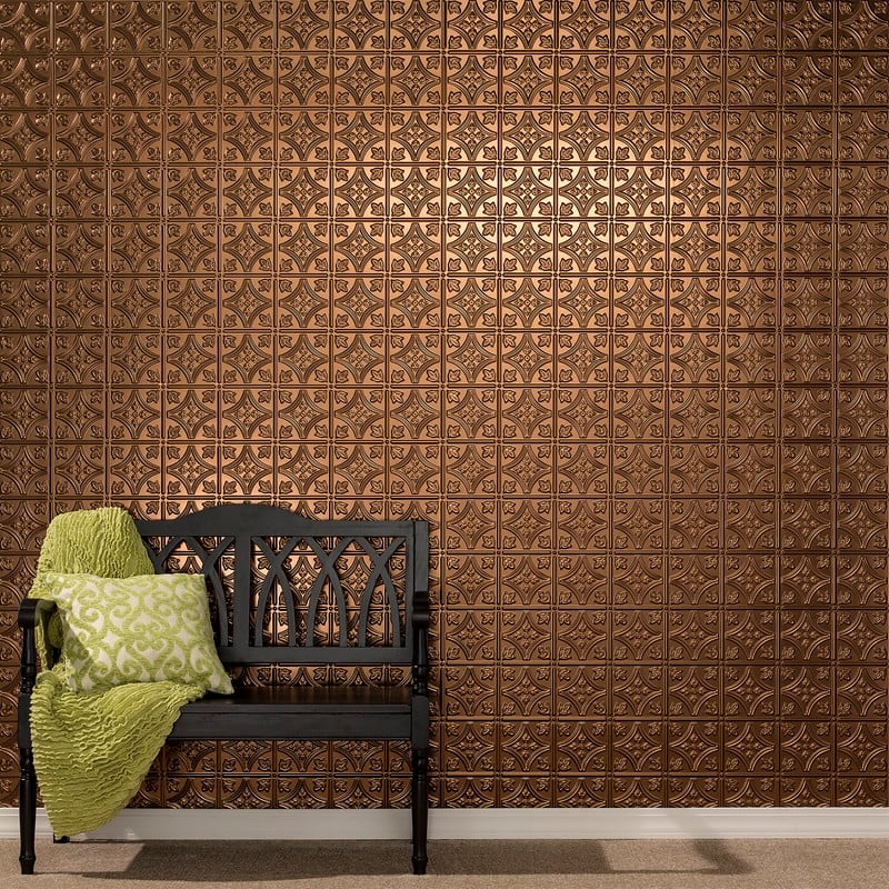 FASÄDE Traditional 1 4-foot x 8-foot PVC Wall Panel in Oil Rubbed Bronze