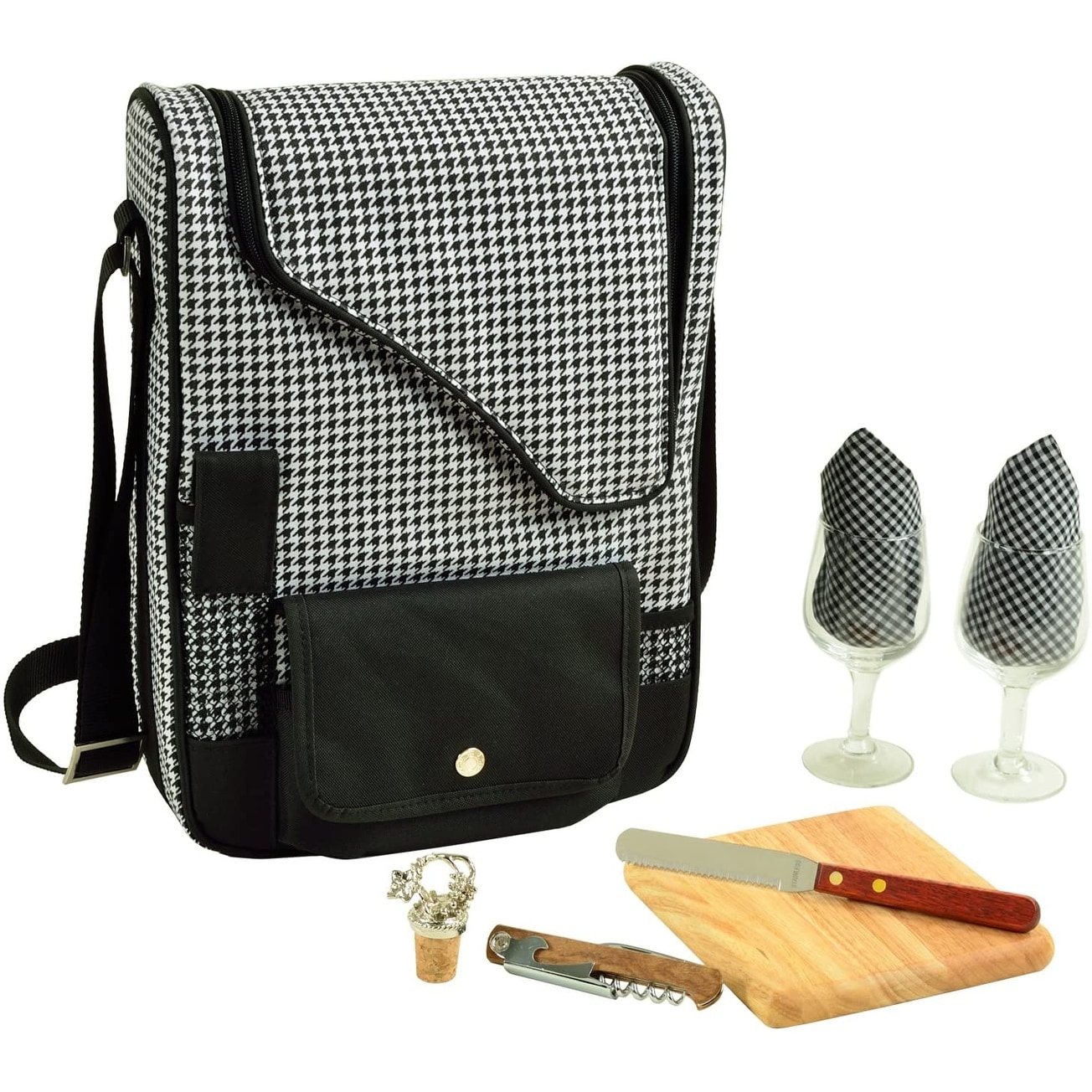 Picnic wine cooler bag with online glasses