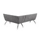 preview thumbnail 5 of 3, Fabric Upholstered L-Shaped Nook Dining Bench in Grey and Black