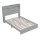 preview thumbnail 5 of 16, Queen Size Vintage Platform Bed,With Storage Headboard and Charging Station