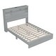 preview thumbnail 4 of 17, Vintage Queen Platform Bed with USB Ports and Storage Headboard