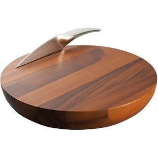 Acacia Wood Cheese Board with Stainless Steel Knife - Bed Bath & Beyond ...