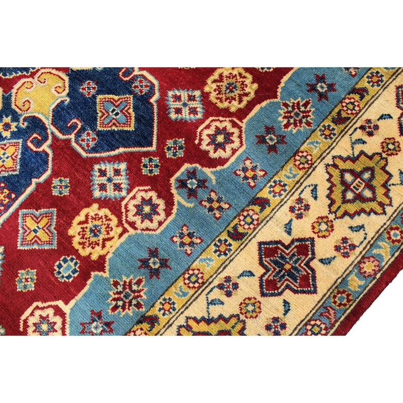 Tribal Kazak Milagros Red/Beige Wool Rug - 5'10'' x 8'9''