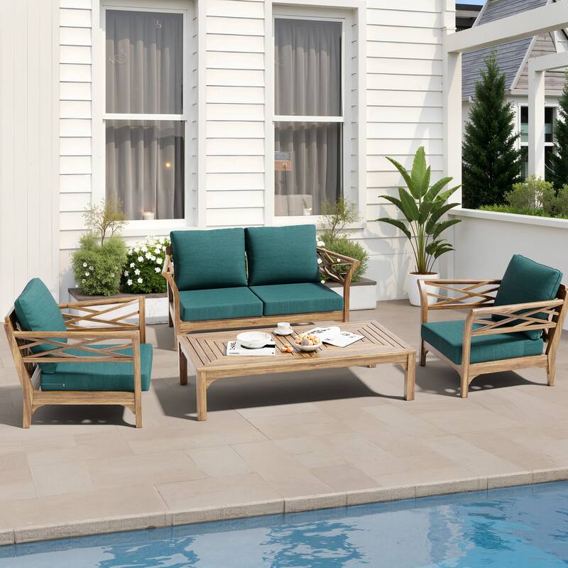 27.6 x 24.4 x 8.7 in T Outdoor Indoor Patio Premium fabric Seat Cushions Set (Seat & Back)