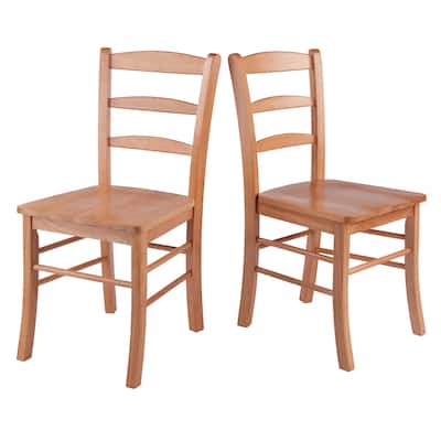 2-Pc Ladder-back Chair Set - 16.6 x 20.5 x 34.7 inches