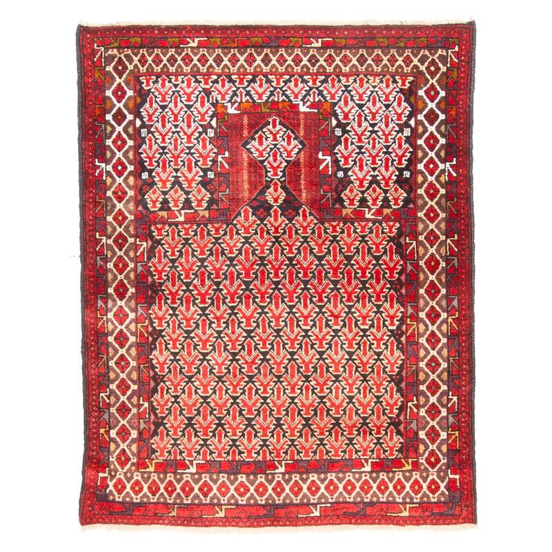 ECARPETGALLERY Hand-knotted Teimani Red Wool Rug - 3'3 x 4'0