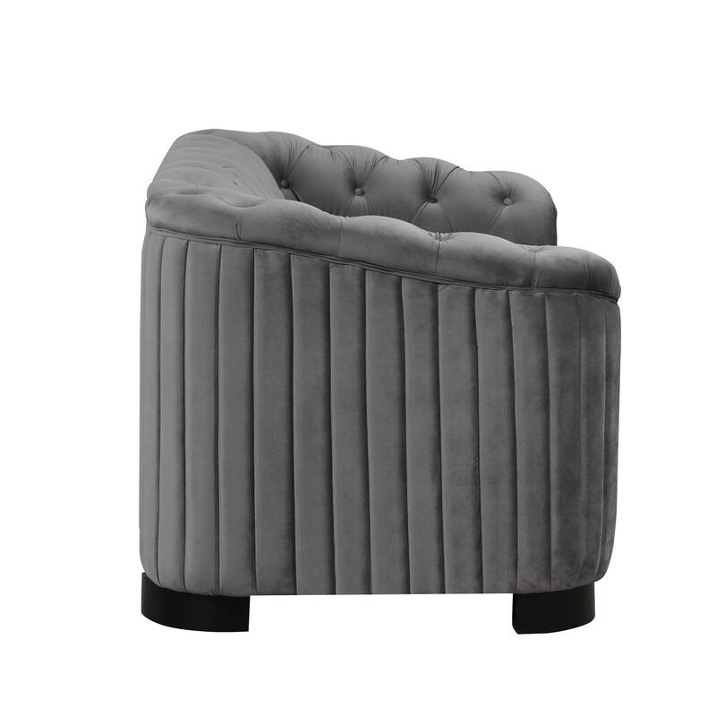 64.3" Velvet 2-Seat Sofa with Wood Frame & Ergonomic Backrest