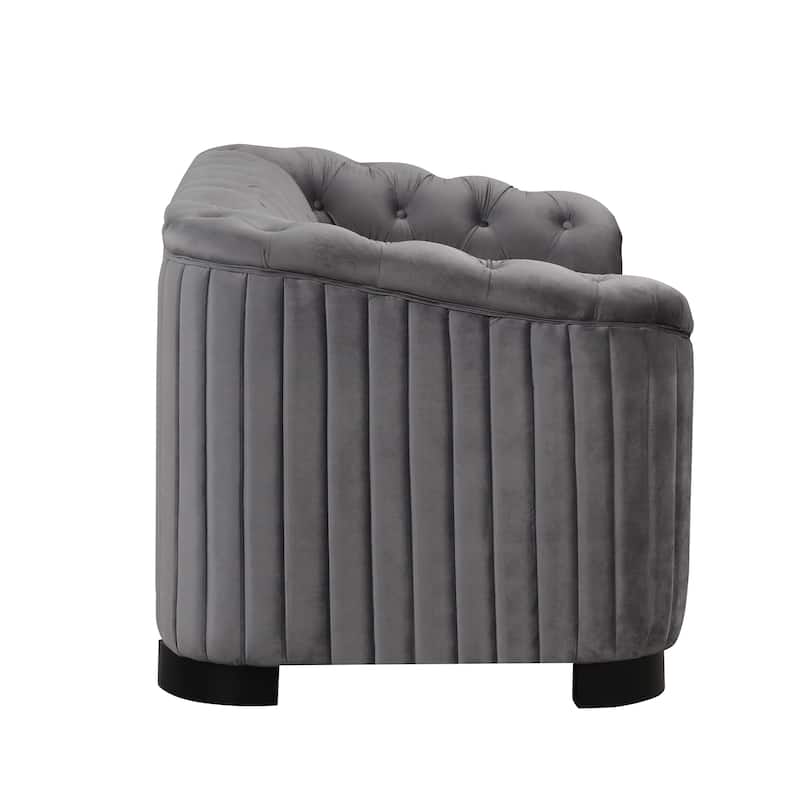 Velvet Upholstered Loveseat Sofa,Modern Loveseat Sofa With Thick Removable Seat Cushion,2-Person Loveseat Sofa Couch