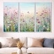 preview thumbnail 12 of 18, Designart "Wild Flowers Meadows" Flower Field Framed Art Set of 3 - Traditional Wall Art Set Purple Wall Decor 3 Pieces 60 in. W x 40 in. H - 3 Panels - White