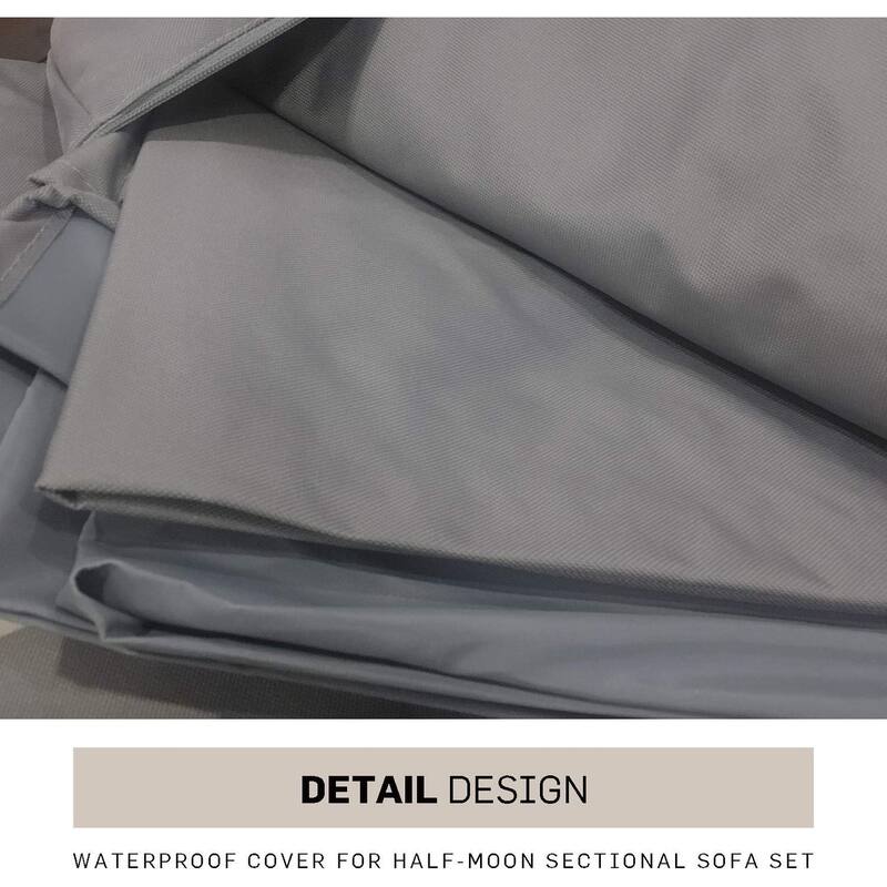 Outdoor Patio Furniture Waterproof Fabric Couch Half-Moon Sofa Set Protection Cover