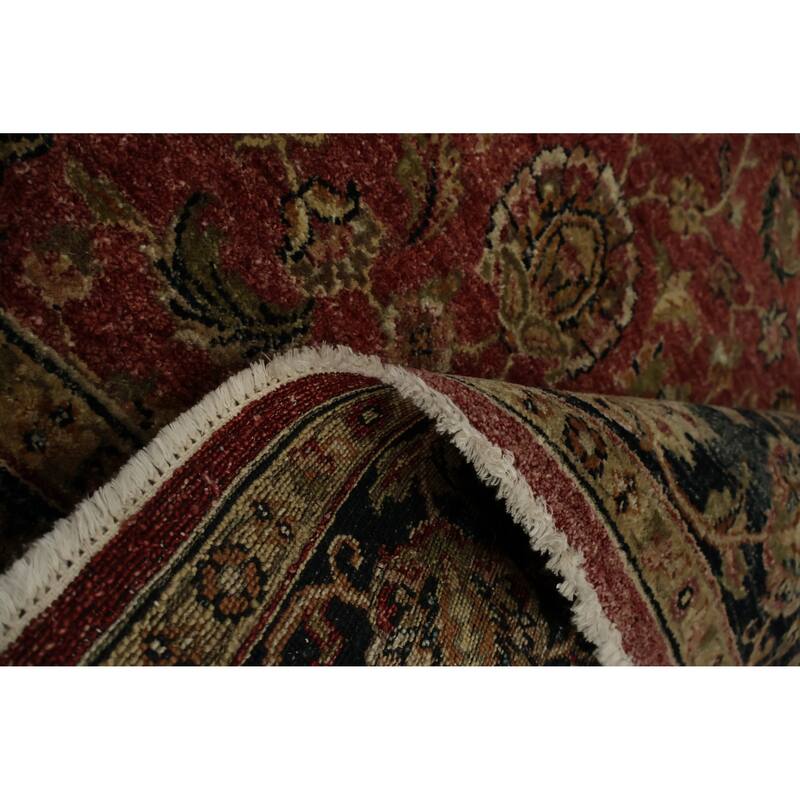 Hand Knotted Oriental 100% Wool Carpet Traditional Geometric Red Peshawar Area Rug - 9' 0'' X 6' 0''