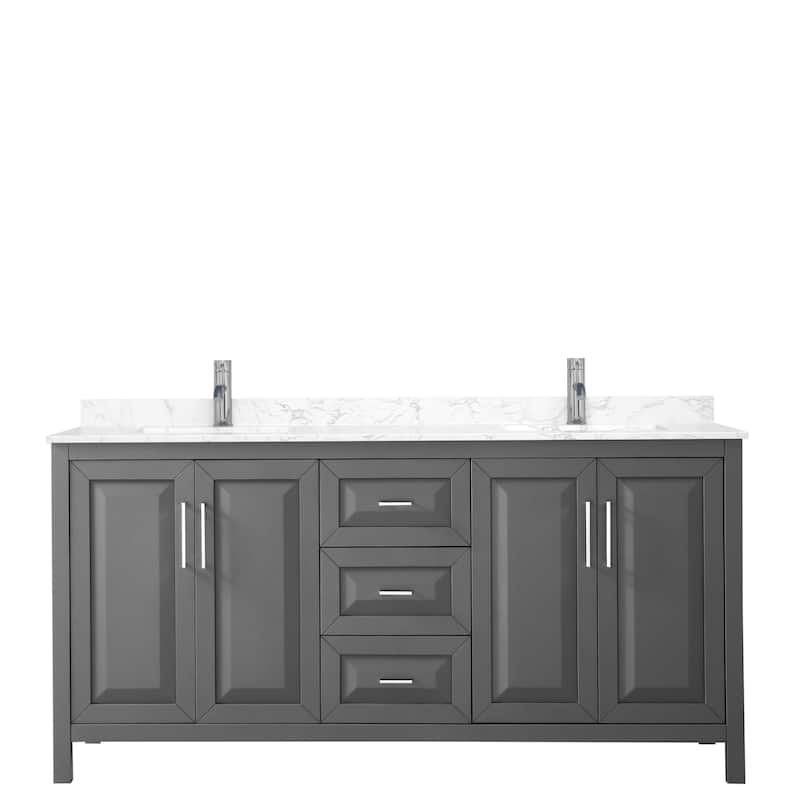 Daria 72 Inch Double Vanity, Cultured Marble Top