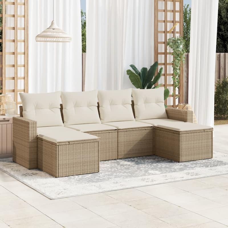 vidaXL Garden Sofa Set Beige - 21.7 x 21.7 x 14.6