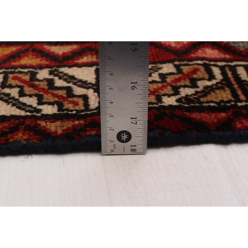 ECARPETGALLERY Hand-knotted Anadol Black, Red Wool Rug - 3' 6" x 10'