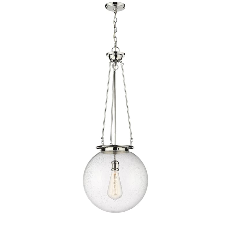 Innovations Lighting Beacon - 1 Light 16" Pendant - Polished Nickel/Seedy