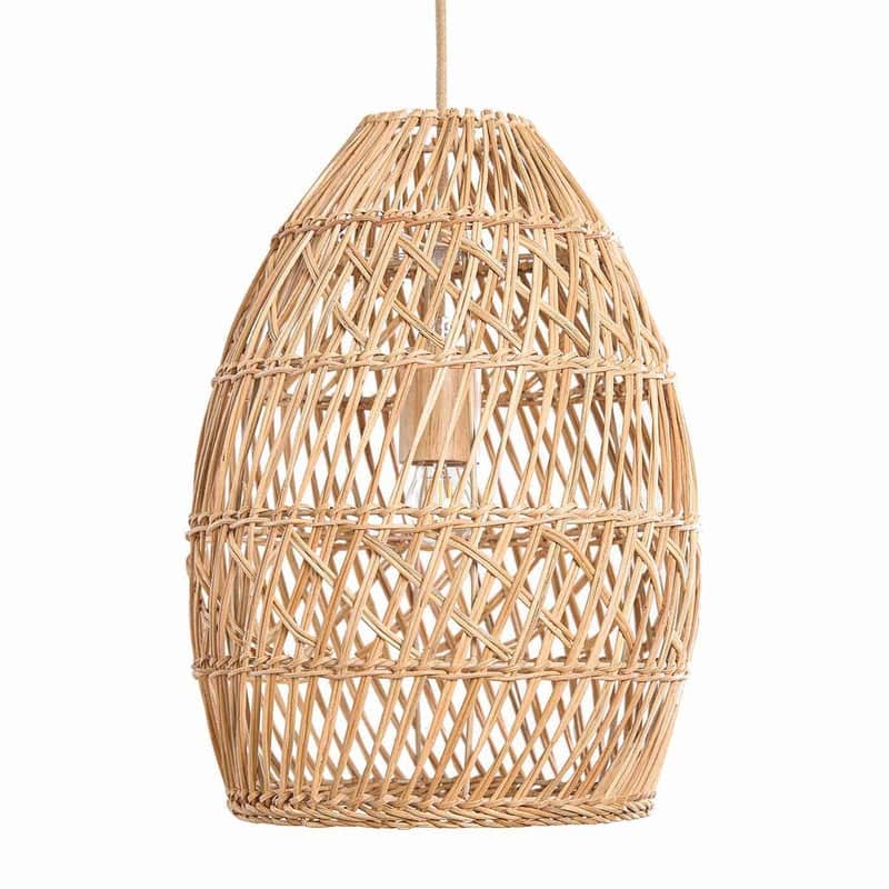 Callie Rattan Pendant Light - Natural Bell 1-Light Handwoven Ceiling Light For Modern, Transitional, Farmhouse Room Decor