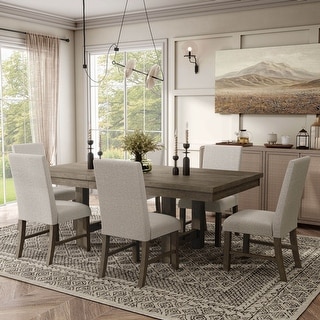 Furniture of America Jusk Rustic Grey Wood 7-Piece Dining Table