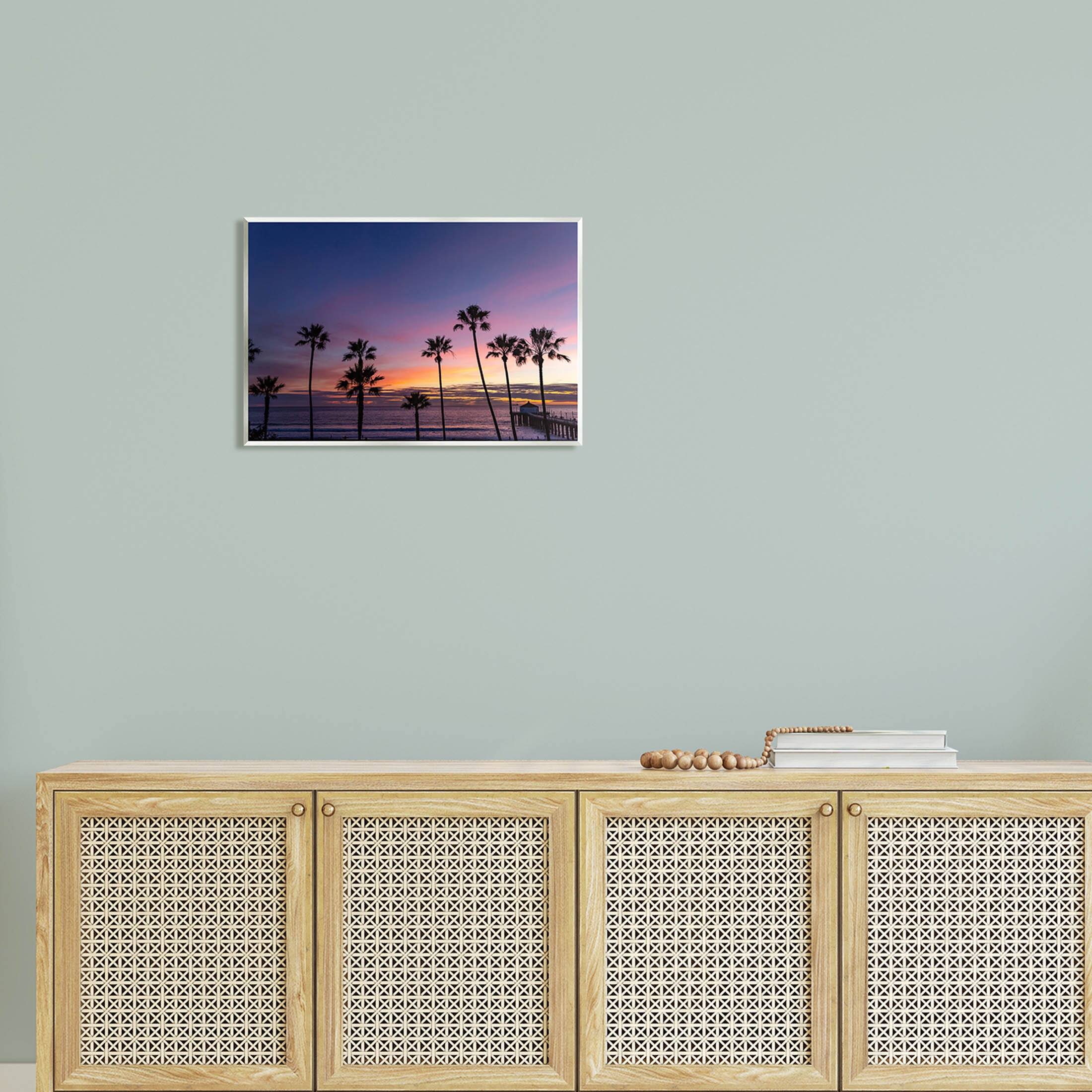 Stupell Industries Vivid Sunset Palm Trees Horizon Wall Plaque Art by