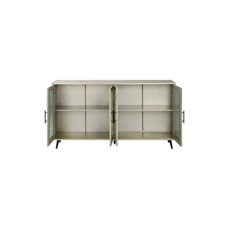 Antique Gold 60" TV Stand with Storage & Adjustable Shelves for TVs Up to 65"