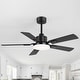 preview thumbnail 2 of 93, 48"/52"/60"/72" Modern Black LED Ceiling Fan with Light Remote (3/5/6/8/12 Reversible Blades)