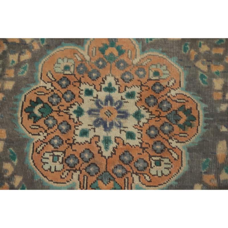Hand Knotted Oriental 100% Wool Carpet Traditional Floral Greys & Charcoal Tabriz Area Rug - 4' 7'' X 3' 1''